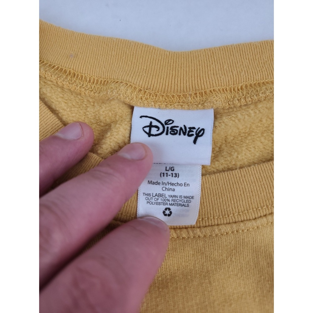 Winnie The‎ Pooh Sweatshirt Womens Large Yellow Crewneck Long Sleeve Disney Nice - Picture 4 of 7